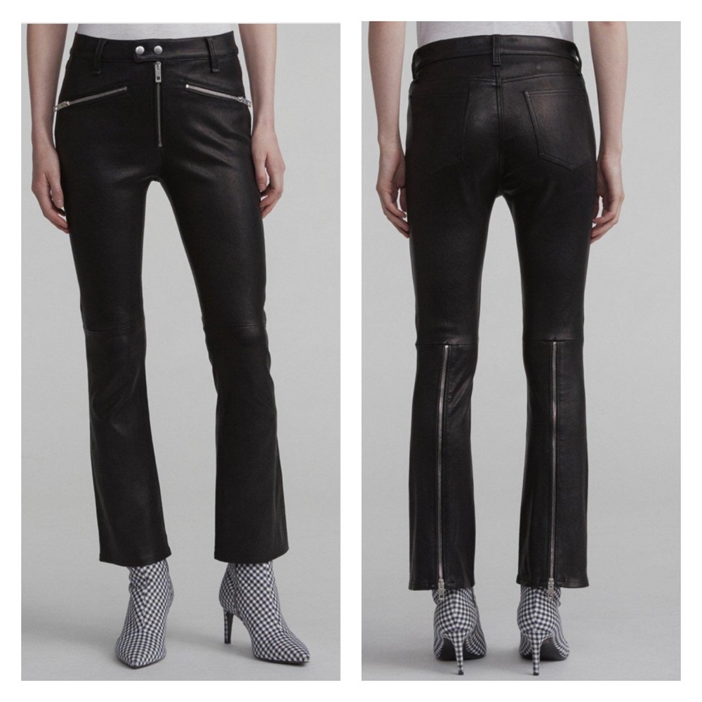 New! RAG & BONE Braxton Lambskin Leather Pants - Picture 4 of 12